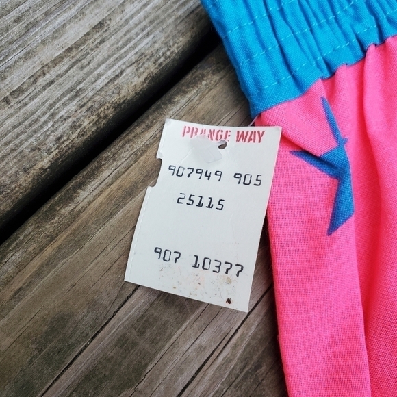 Vintage Pink and Blue Star High Waist Shorts - Picture 5 of 6